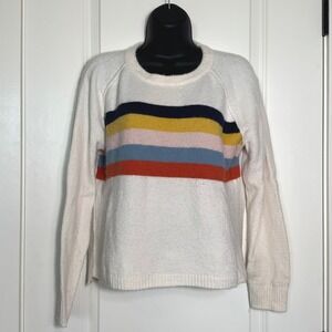 Madewell Placed Stripe Allister Crewneck Sweater Wool Blend Women's XS